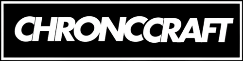 White 'CHRONCCRAFT' logo on a black background